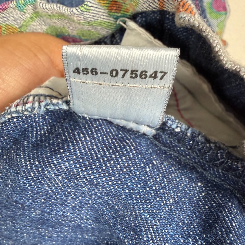 Rocawear Girls Denim Dress Blue Fruit Print Back Rhinestone Zip Front Size M 5 - Picture 3 of 10